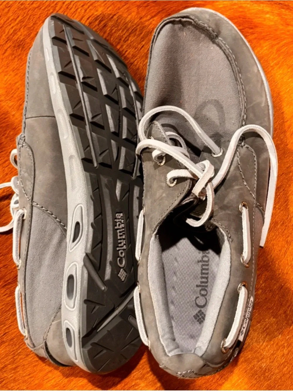 Columbia Men's Gray Lace-Up Boat Shoes